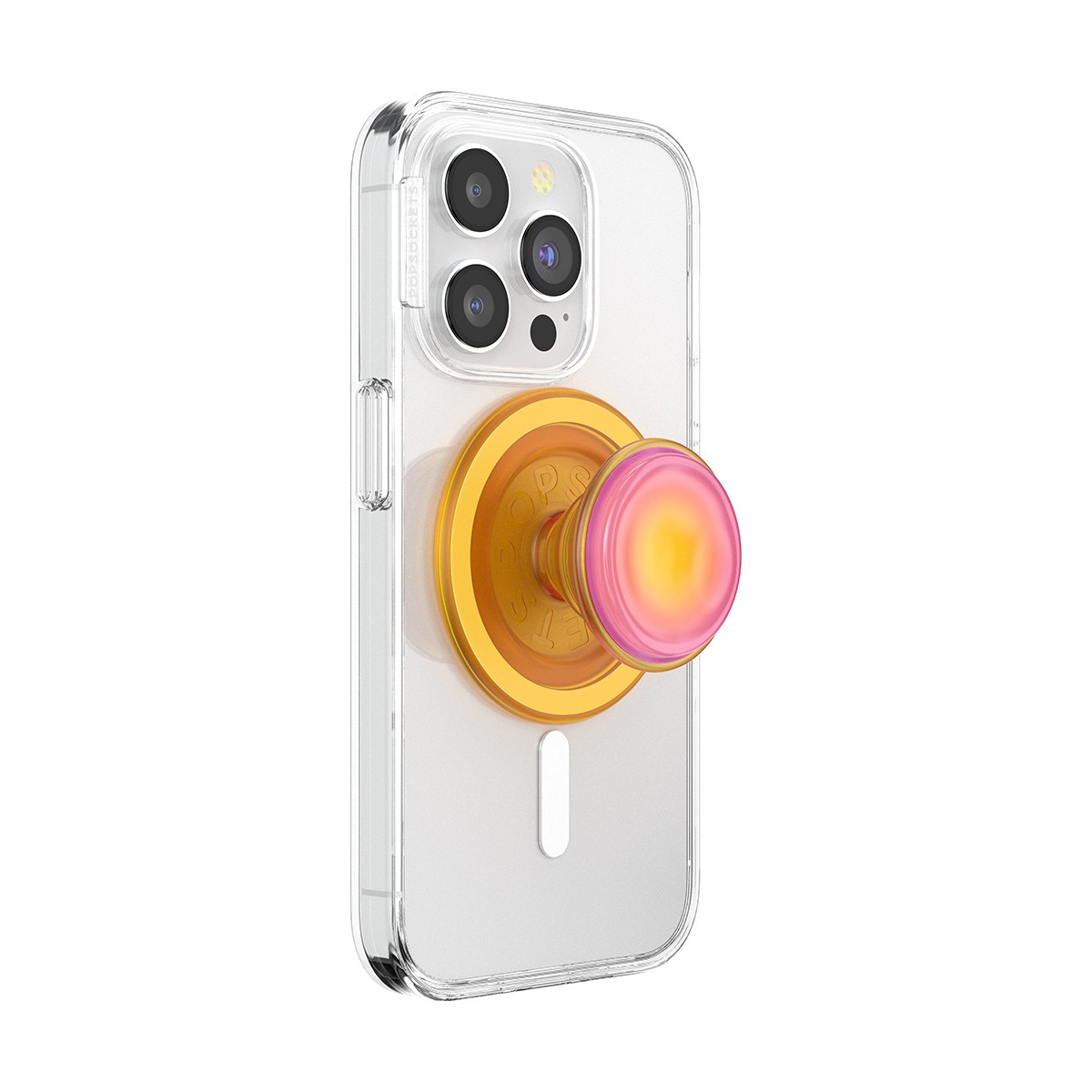 Support Smartphone PopSockets Jaune avec Fixation Adhésive Stable pour Selfie