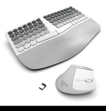 MOFII Wireless Ergonomic Keyboard Mouse Combo Ergo charcoal Type Color PC Laptop
