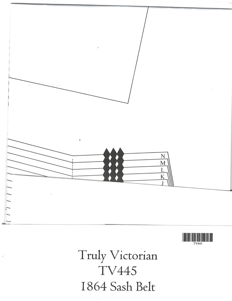 2011 Truly Victorian TV444 1864 Sash Belt sewing pattern uncut - Image 3 of 3