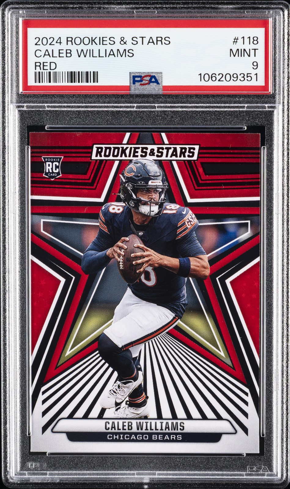 2024 PANINI ROOKIES & STARS RED #118 CALEB WILLIAMS ROOKIE RC PSA 9