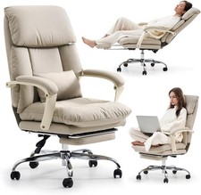 Executive Office Chair for Home, Comfy Desk Chair with Footrest Ergonomic Recli