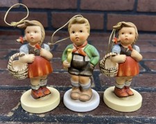 1980s Schmid Berta Hummel Porcelain Christmas Ornaments - Lot Of 3