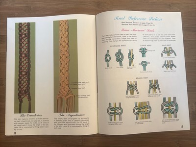 Livre Vintage 1971 Macramé Designs - Patrons Ceintures Et Sacs à Main, Occasion Complet