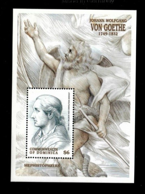 VINTAGE CLASSICS Dominica 1999- Von Goethe- Souvenir Stamp Sheet Scott 2157 MNH