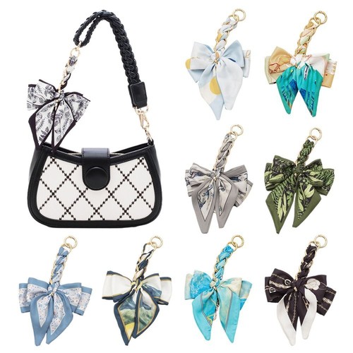 Zcargel Bow Keychain – Silk Ribbon Bag Pendant For Keys Or Purse, Peach Color