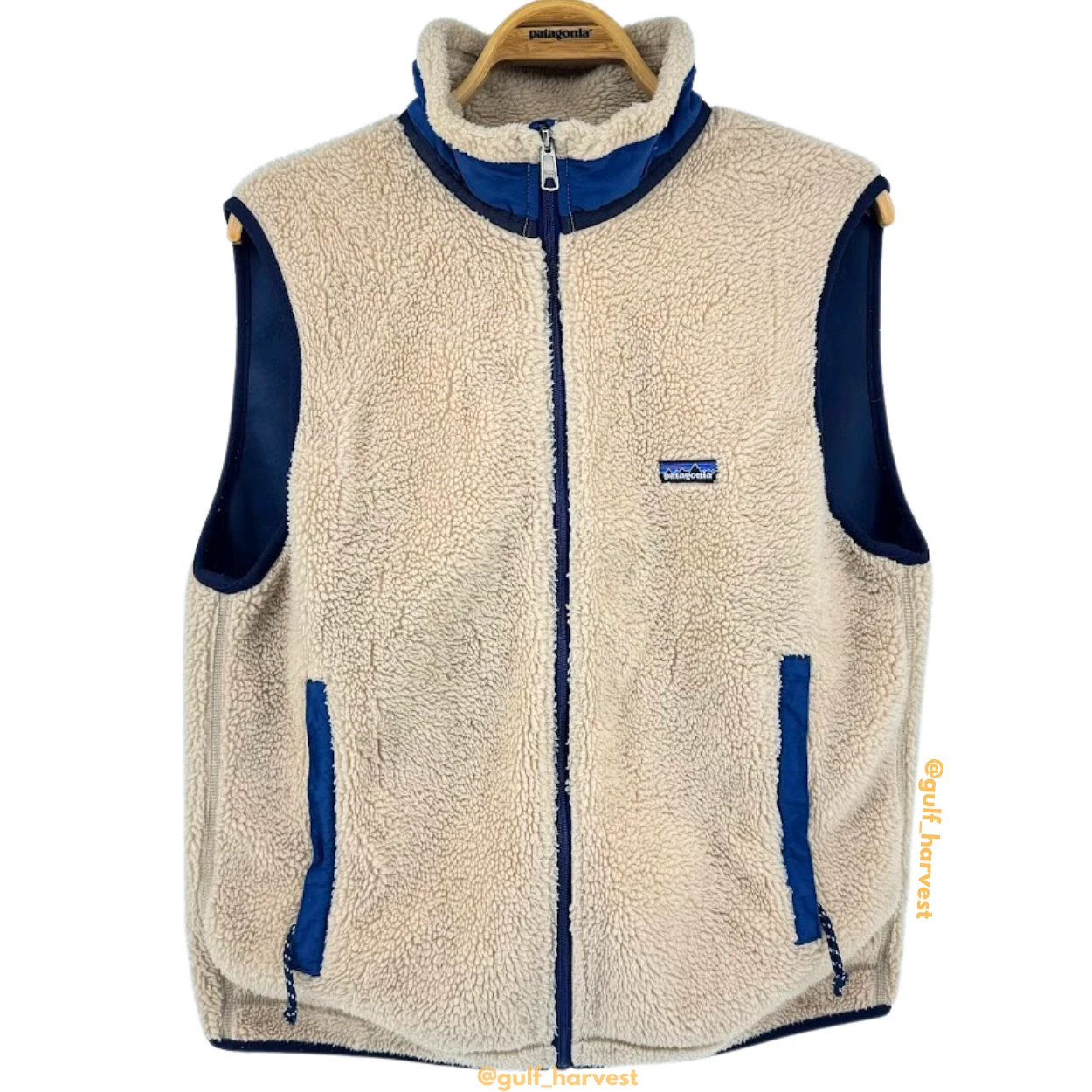 VTG Patagonia Men's 1997 Natural Biege Classic Retro-X Fleece Vest, Size Large