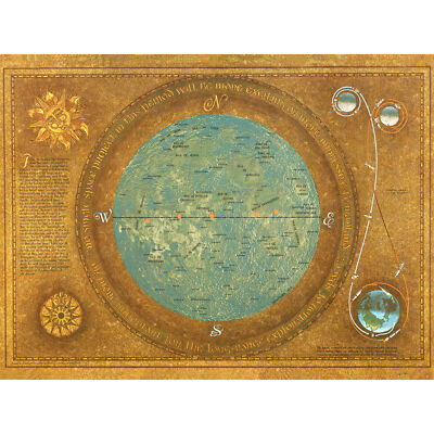 Space Division Flight Moon 1969 Chart Diagram Wall Art Canvas Print 18X24 In