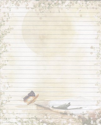book butterfly lined stationery writing paper set 25 sheets 10