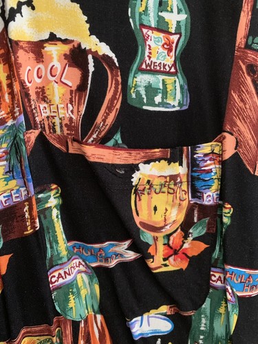 Monticerutti Original Hawaiian Shirt XL Beer Print Black / Colorful - Picture 4 of 6