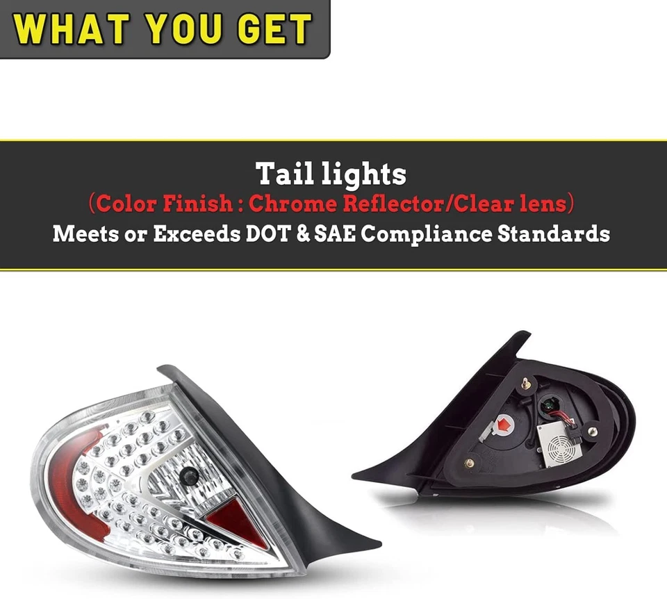 Luces traseras cromadas para Dodge 2000-2002 neón/Plymouth luces de señal LED transparentes Foto 4 de 4