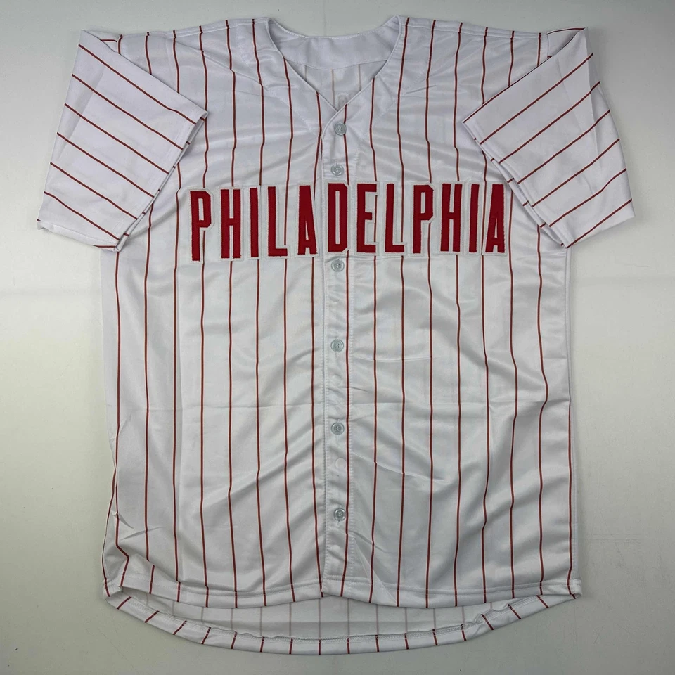 Autographed/Signed Cole Hamels Philadelphia Pinstripe Jersey Beckett BAS COA - Image 4 of 4