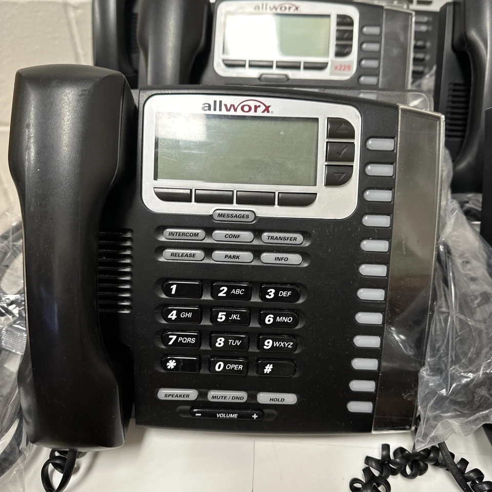 10 Allworx 9212 12-Button Office IP Phones W/ Stands + Phone Cord TESTED VGUC - Image 2 of 4