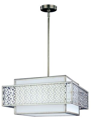 Silber Moderne Hängelampe Pendelleuchte 3x60W/E27 26,8x50,2x35,2   172,4 [cm]