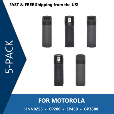 5x Belt Clips Set for HLN8255 Motorola Radios CP200, GP350, GTX800, EP450, PR400