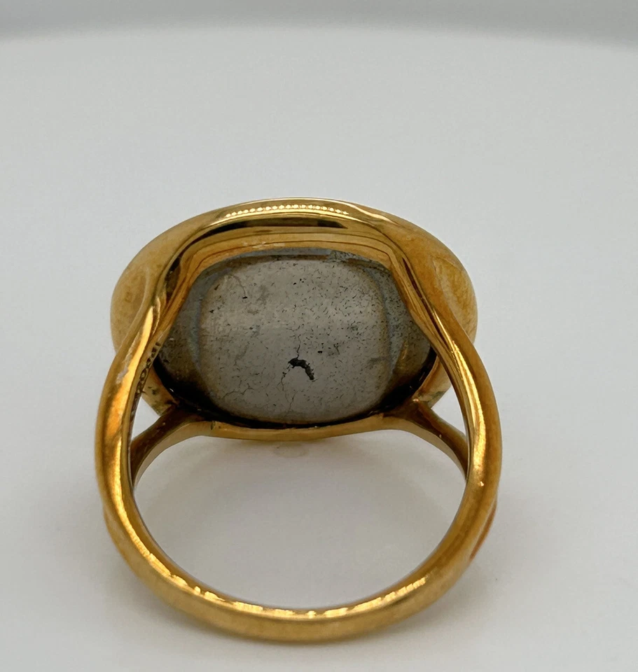 Anillo Ippolita 16mm Hematita y Diamantes Oro Amarillo 18k Talla 6.5 Foto 4 de 4