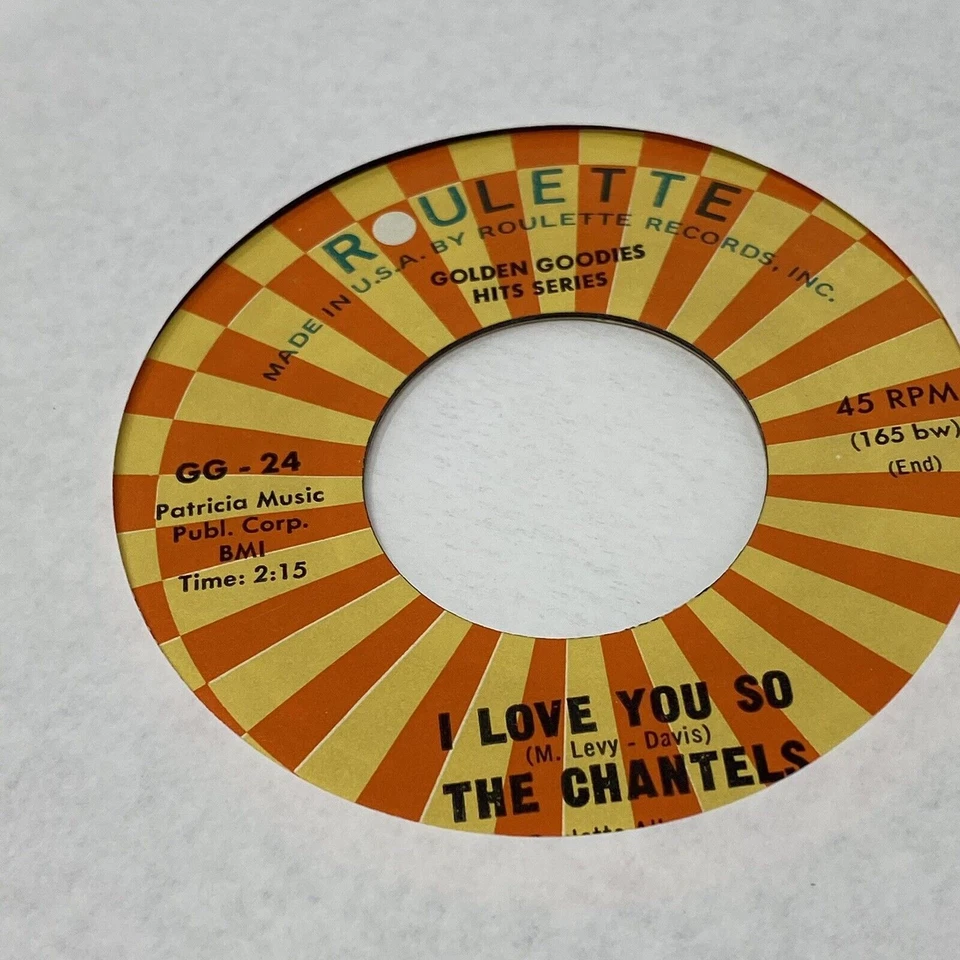 The Chantels - I Love You So / I'm Confessin' - 45 RPM Record RE12973 - VG - Image 2 of 2