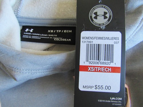 Sudadera con capucha para mujer Under Armour gris Xsmall 1317891-037 nueva con etiquetas - Imagen 3 de 4