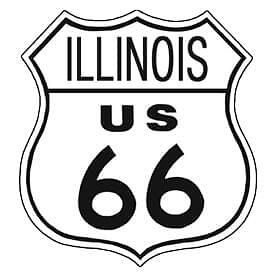 US Route 66 Illinois 11 X 11'' Shield Metal Tin Embossed Historic Highway Sign