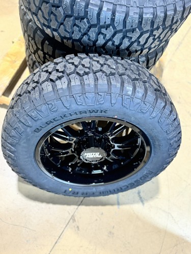 20x9 Black Moto Metal MO810 Wheels 27565R20 AT Tires 6x5.5 Chevy Silverado 1500 - Picture 2 of 5