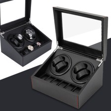 Lusso! Carbon Fiber 4+6 Watch Winder Box Orologio Automatico Scatola  EU Carica