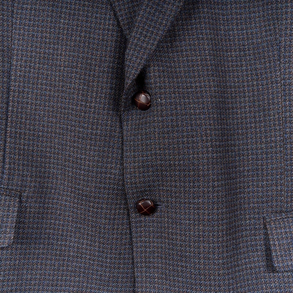 Saddlebred Sport пальто 46R синий коричневый шерсти гончая Tweed блейзер - Изображение 2 из 4