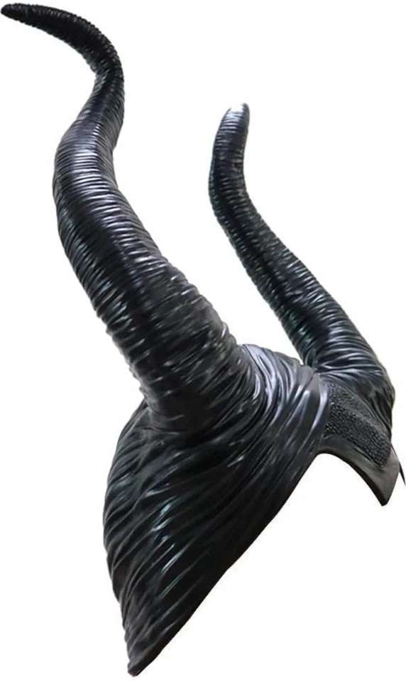 Maleficent Horns Head Mask Costume Halloween Hat w/ Foam Horns Cosplay Adults - Image 3 of 4
