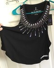 NWT Black Rebel Athletic Cheer crop tank top bling rhinestones small AS — photo 6