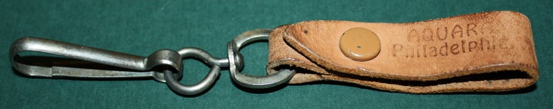 Vintage Souvenir Leather Key Ring Belt Hook: USA, PA, Philadelphia, Aquarium