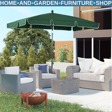 Parasol Market Table Umbrella Rectangular UV-Resistant w/ Adjustable Tilt Green