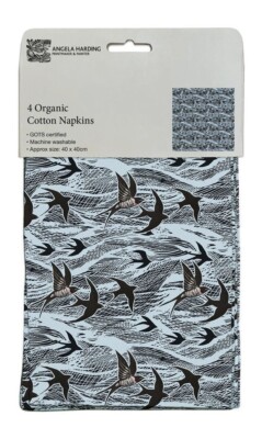 Angela Harding Schwalben und Meer 4er Pack Servietten aus Bio-Baumwolle