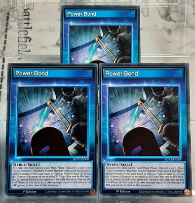 YUGIOH Playset - 3x Power Bond  (Skill) - Speed Duel GX: Midterm Paradox - EN/NM