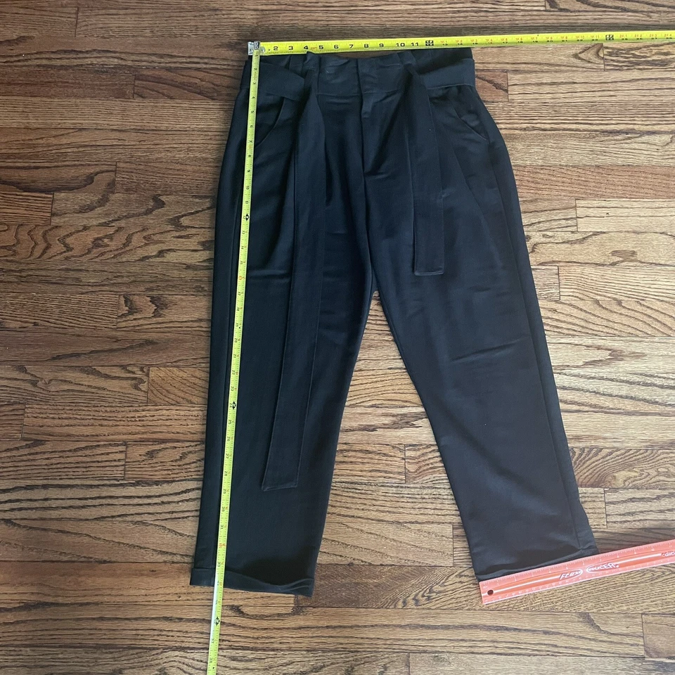 Indigo Rein бумажный мешок женщин брюки размер талии 29 по внутреннему шву 22 черный подол подпоясанный - Изображение 4 из 4