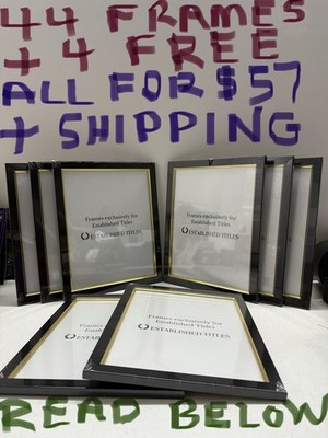  HOT SALE-BULK 44-pcs-8.5 x 11 -Picture Frames-Black w/Gold Trim-Wall or Table