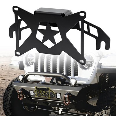 Flip-Up Front License Plate Mount for 10'' Hawse Fairlead,Heavy-Duty Winch Pla...