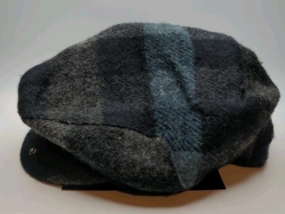 Gorra de Conducción Stetson Plana Cabbie Newsboy Mezcla de Lana Suave Gris Mediano A Presión De Colección. USA Foto 3 de 4