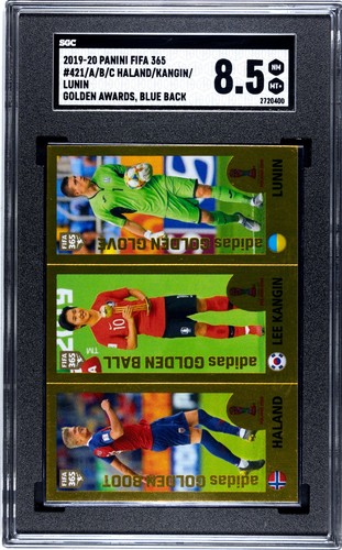 HAALAND #421 ROOKIE BLUE STICKER SGC 8.5 - WORLD CUP 2019 - PANINI FIFA 365 2020