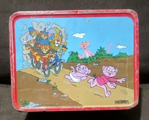 Thermos Pink Panther and Sons Metal Lunchbox Red/White (No Thermos)