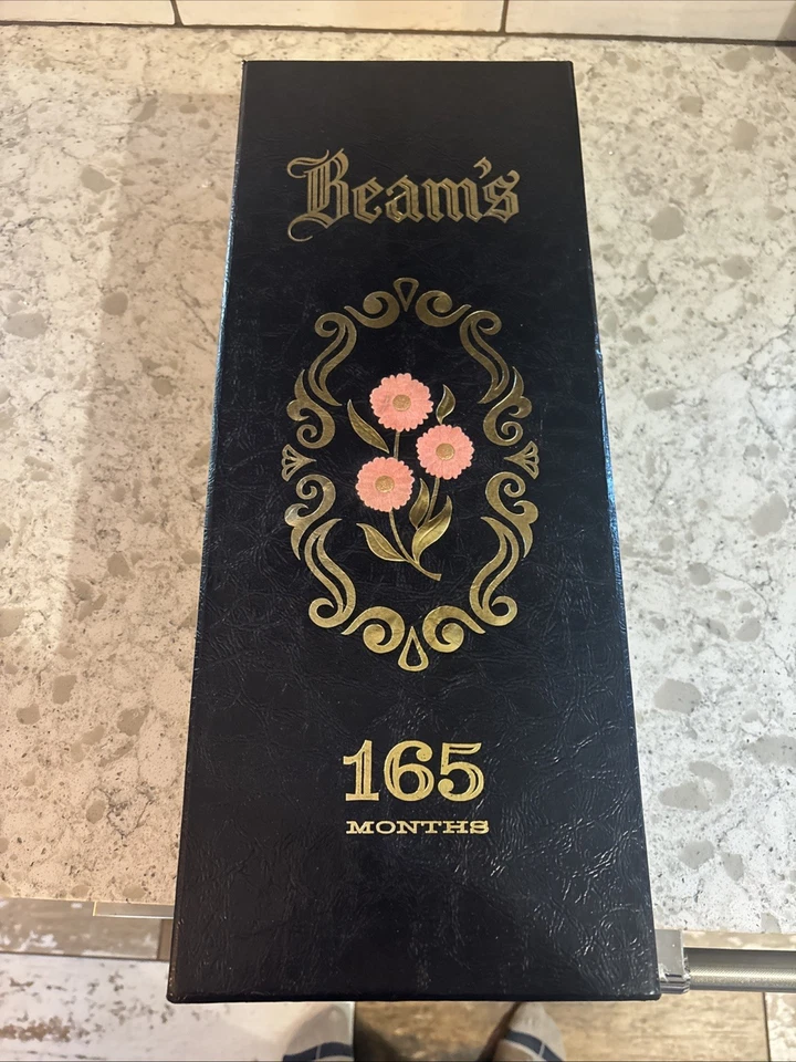 Vintage Jim Beam 165 Months Floral Decanter Empty 1971 Regal China Original Box - Image 2 of 4