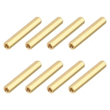 M4x40mm Brass Hex Coupling Nuts(Gold Tone, Pack of 8)