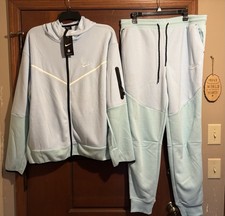 NWT 2XL Nike Tech Fleece Celestine Blue Full Zip Hoodie Jacket  Joggers Set