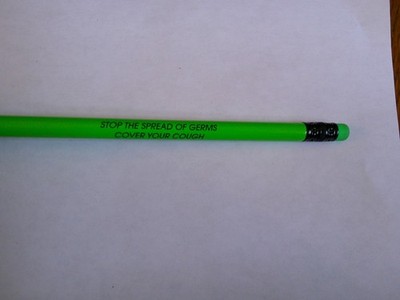 Cover Your Cough Sneeze in Sleeve Stop Germs PENCIL Cayuga County NY Collectible