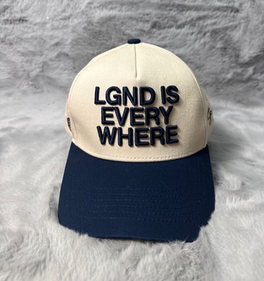 Legend Supply Co LGND Hat Cap Beige Blue Snap Back Embroidered Adjustable
