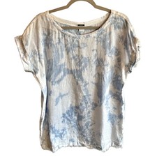 Magaschoni Tie-Dye Linen Short Sleeve Tunic T...