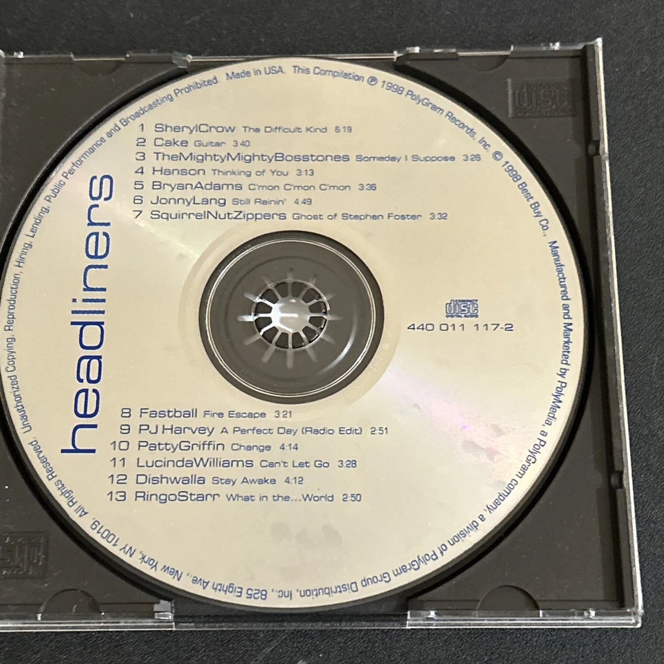 Headliners (CD - 1998) Various Artists, Polygram Records, Pre-Owned, Very Good - Image 4 of 4