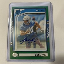 2024 Panini Donruss - Rated Rookie Sione Vaki #332 Green Autographs (AU, RC)