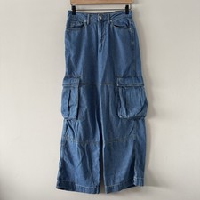 Wild Fable Mid Rise Baggy Cargo Wide Leg Utility Jeans Sz 4 90s Y2K Skater Denim