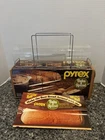Pyrex Bake-A-Round Glass Bread Baking Tube & Rack in Box #990 Corning Vintage