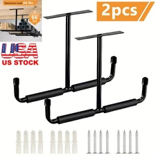 2Pcs Overhead Garage Storage Hooks Rack Ceiling Mounted Heavy Duty Utility Hooks