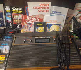 Atari 2600 Console 4Joystick, 2 paddle & 9 Game Bundle  - used but stored well