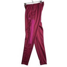 ADIDAS XS Pink Trio 21 W's Track Pants w Zip n drawstrings. AEROREADY Activewear